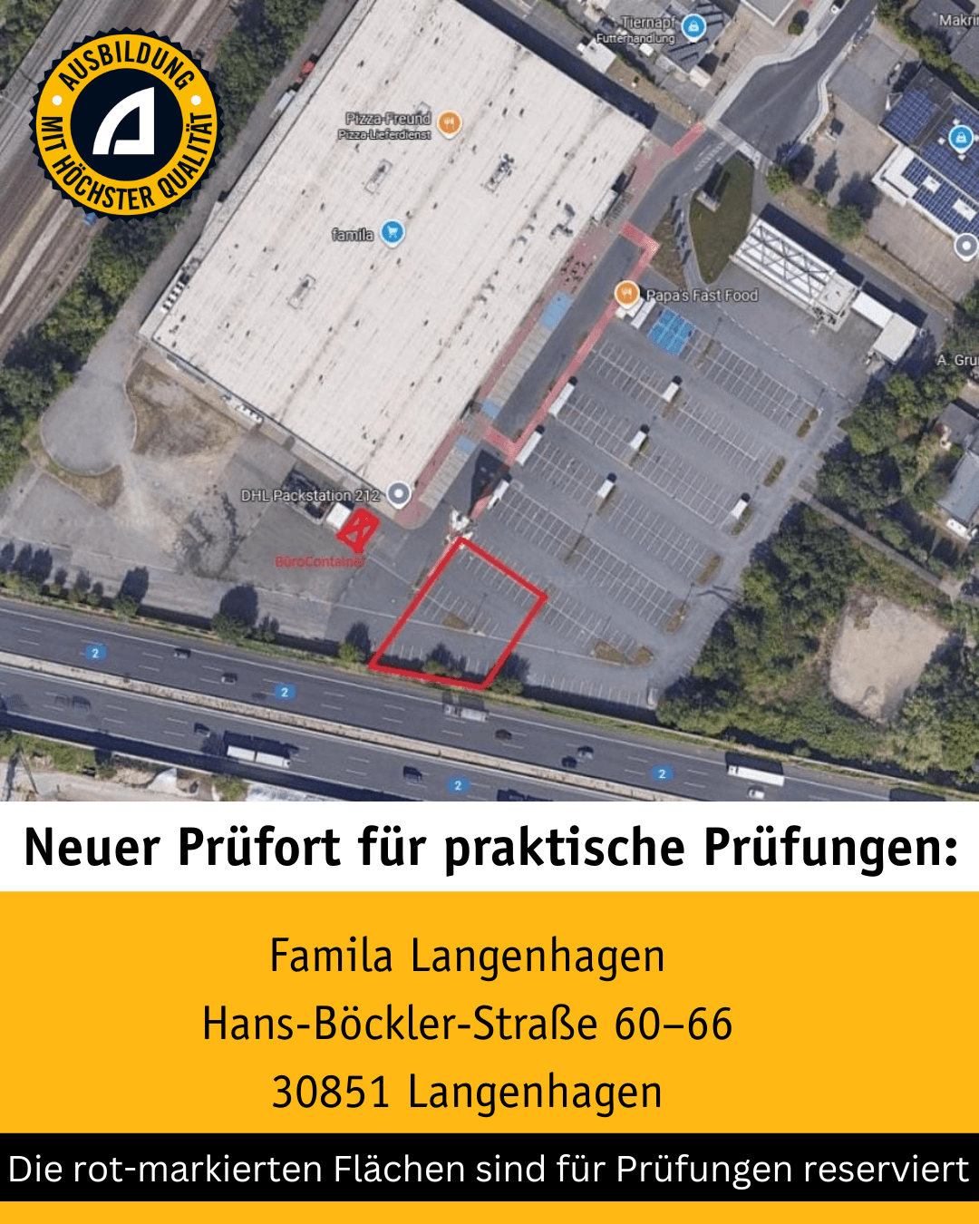 Neuer Prüfort für praktische Prüfungen